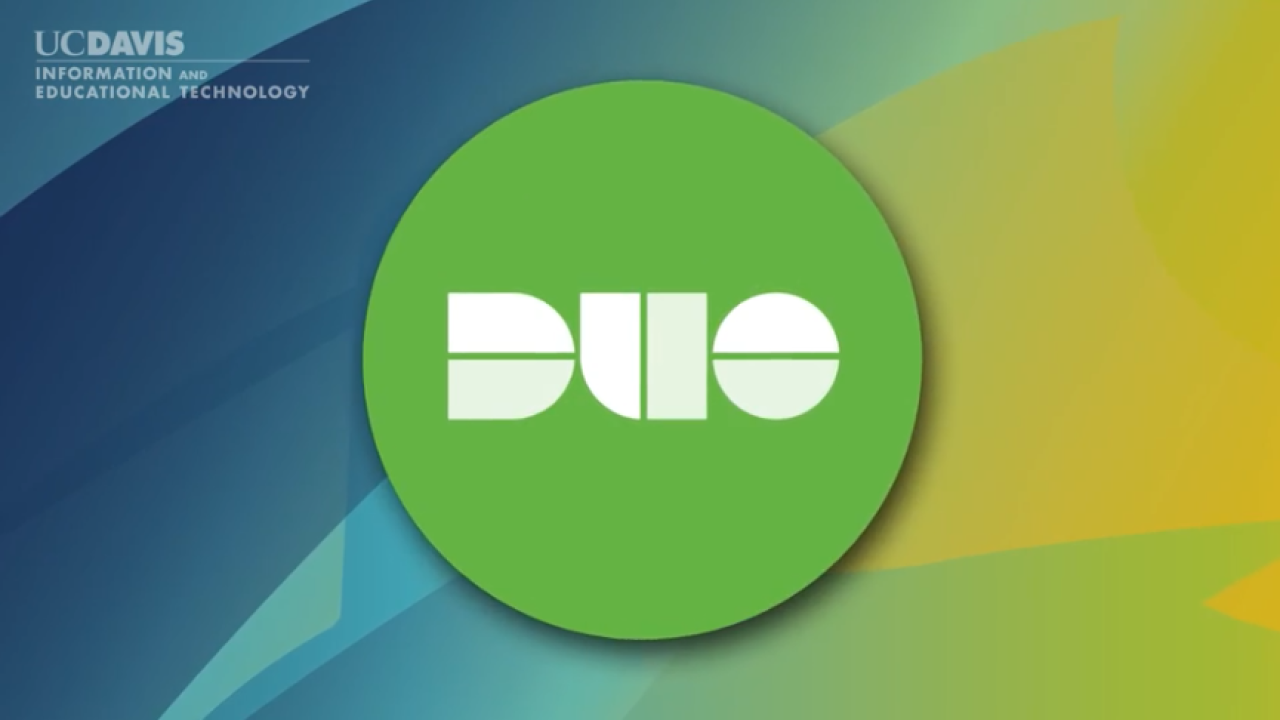 Duo logo on a colorful background