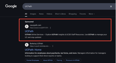 Example of a malicious ad