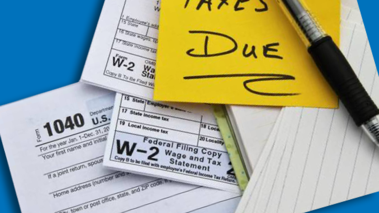 tax forms post-it "Taxes Due" 1040