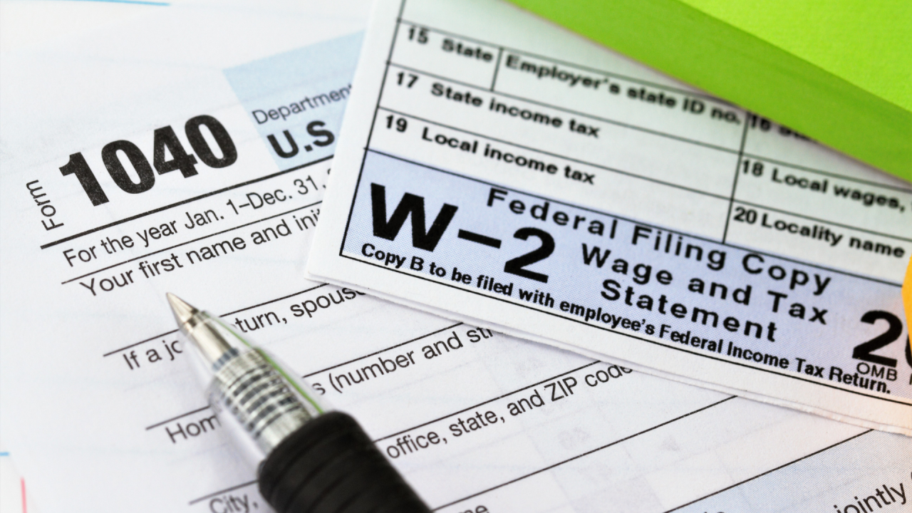 Photo of W-2 documents