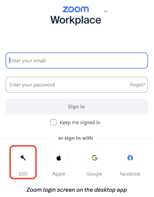 Zoom Login Changes Screenshot