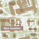 Excerpt of UC Davis campus map showing old and new locations