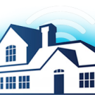 drawing of house with wifi symbols around it