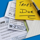 tax forms post-it "Taxes Due" 1040